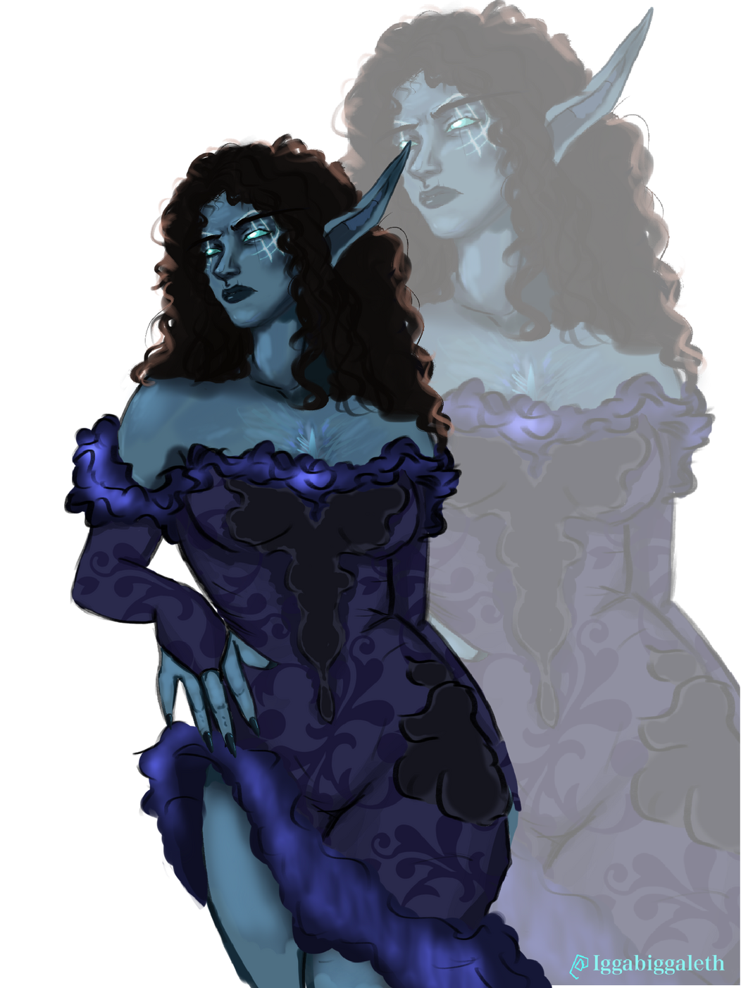 Lucretia Mourhait - by me! Half-body, Colored, no/simple background